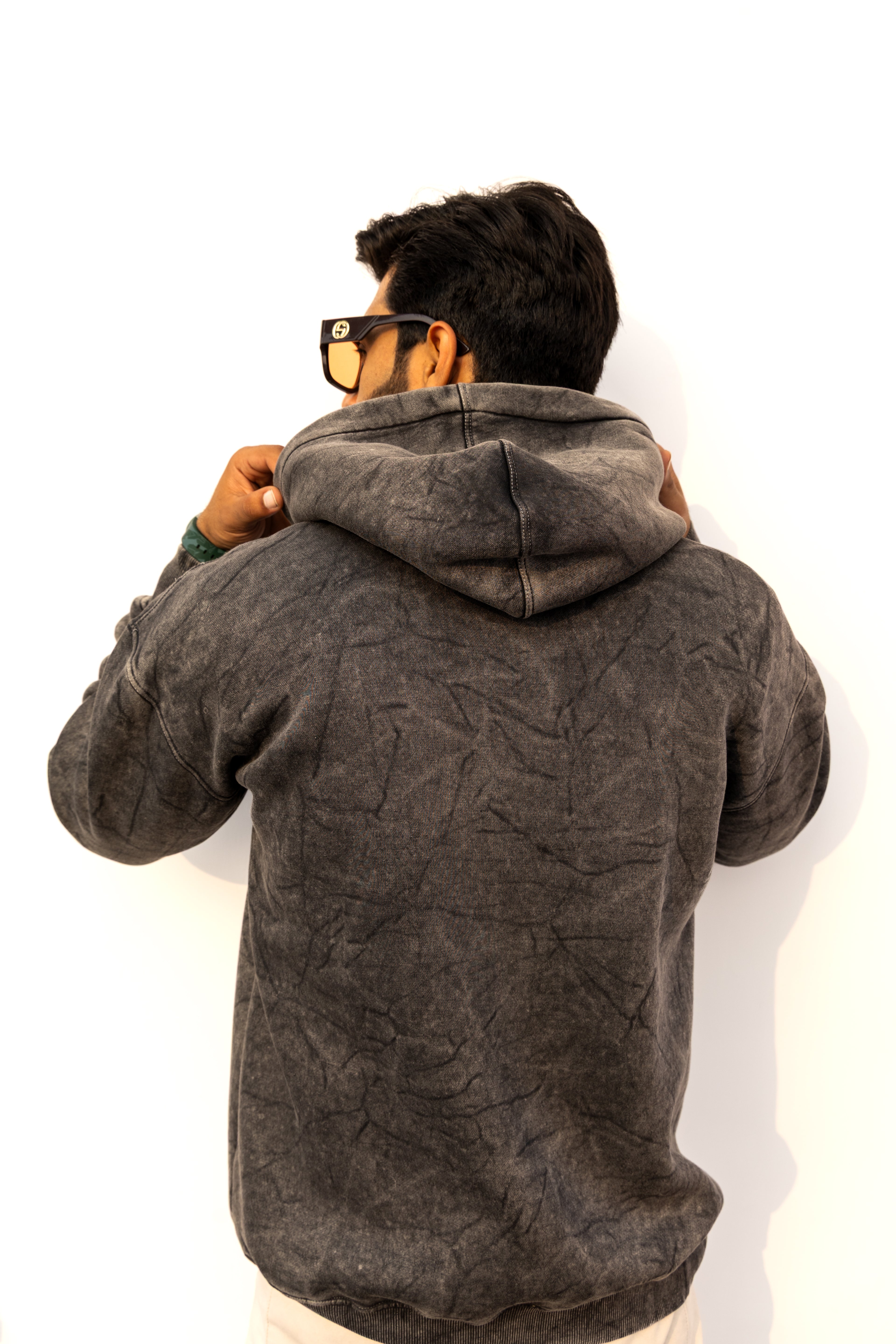 Acid Wash Black Hoodie (Oversized)