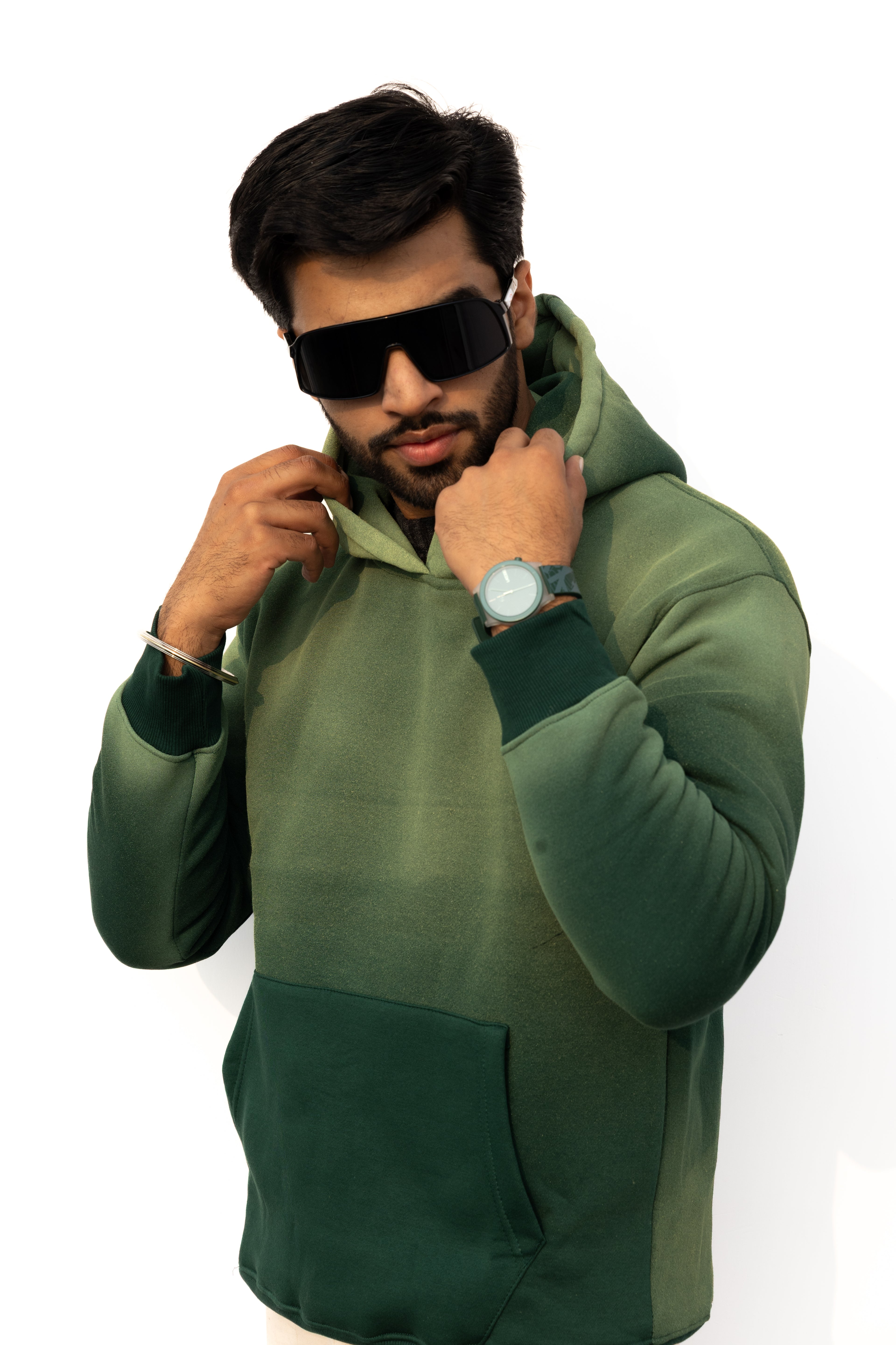 Bottle Green Hypenated Hoodie (Oversized)